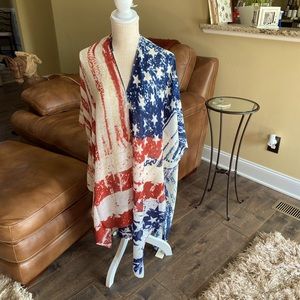 Coverup in Red,White and blue.